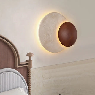 PIBOI natural stone wood wall sconce – close-up