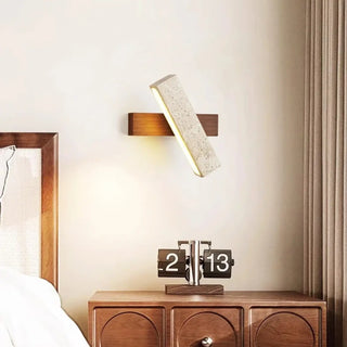 Natural stone wood wall light LED 20cm modern