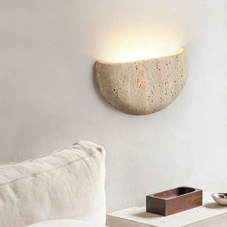 Stone semicircle outdoor wall sconce IP65 – installed