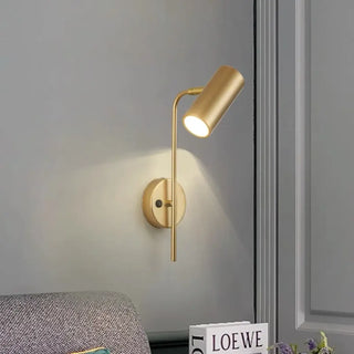 Brass swivel wall light E27 black 34cm – angle view