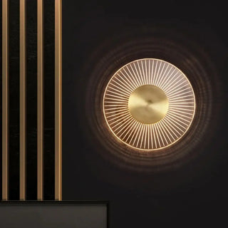 Ship gold sunburst wall light – side angle