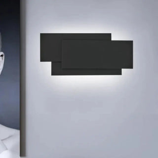 Modern rectangle LED wall sconce black – 12×25cm aluminum glass