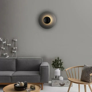 Round scandinavian wall sconce G9 8W black small 30cm