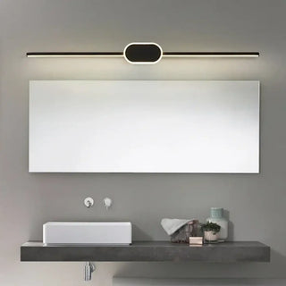 Saba circular LED wall sconce IP65 black – front view