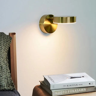 Gold small circle wall sconce – compact 9x9cm aluminum
