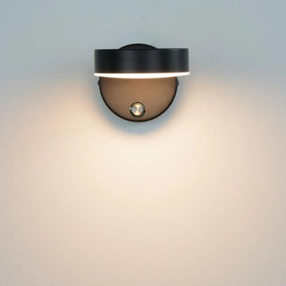 Black circle wall light 9cm – modern minimalist fixture