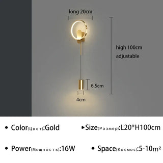 SUPI adjustable LED wall sconce reading light detail