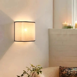 French cream linen fabric wall sconce up and down light