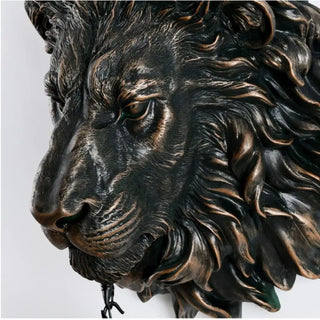 Gold lion head wall sconce warm 3000K ambient glow