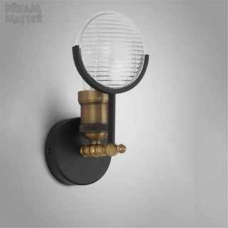 Vintage loft wall sconce black aluminum 13x24cm – side angle