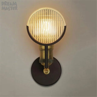 Loft sconce close-up angular black aluminum profile detail