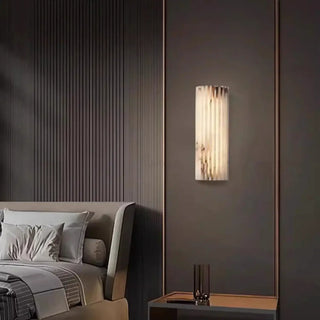 Alabaster wall sconce G9 LED – white rock metal S 10×30cm