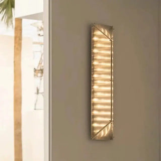 Gold slender wall sconce E27 LED 100cm side view