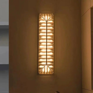 Gold slender wall light E27 LED dimmable 80cm