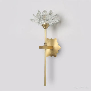 LOTUSA lotus sconce close-up floral acrylic detail