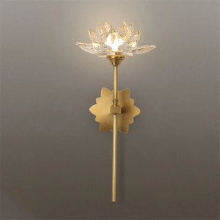 Lotus G9 LED wall sconce in clear acrylic S size 39.5cm front