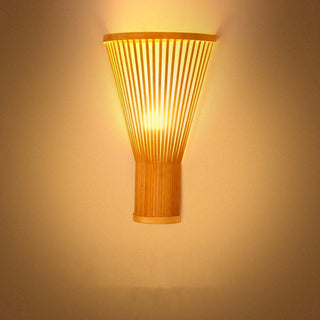 Bamboo Wall Lamp – Scandinavian LED Light | Warm Amber Bedroom Lighting