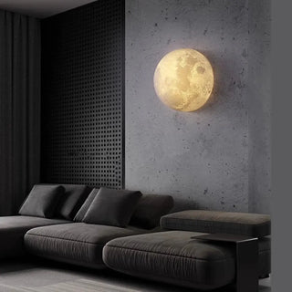 Half-circle moon wall sconce with realistic 3D effect – front
