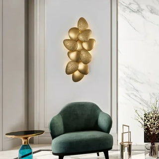 Gold leaf wall light E27 LED art deco medium luxury
