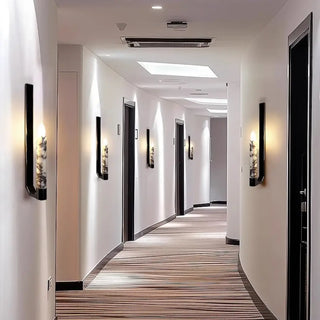 Black white marble art deco wall light E27 LED sculptural