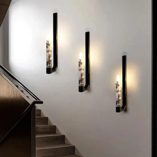 Black marble luxury wall sconce E27 LED art deco 54cm tall