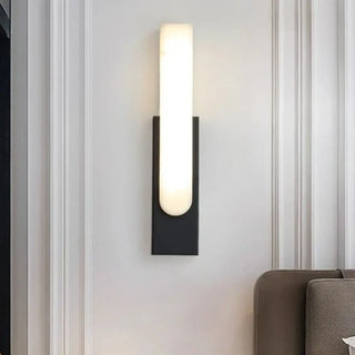 Black marble wall light – LED dimmable 55×10cm top view