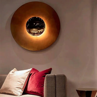 Round eclipse wall sconce G4 8W in brown aluminum 50cm – front