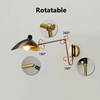 Industrial vintage wall sconce E14 LED 85cm – close-up detail