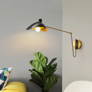Vintage industrial wall sconce E14 LED black gold metal 85cm