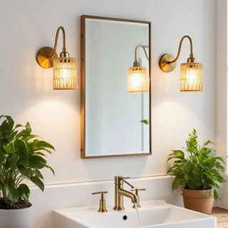 wicker wall light amber E27 – Scandinavian minimalist
