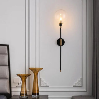 Black aluminum and glass vertical wall sconce G9 12W – 15×70cm modern lighting