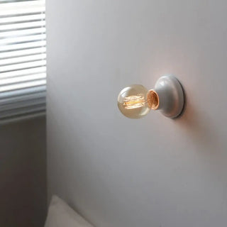 Minimalist wall sconce E27 black aluminum glass – front view