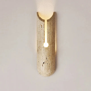 Mineral stone wall sconce LED 7W – beige uplight dimmable 10×35cm