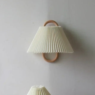 Accordion pleated fabric wall sconce – minimalist warm LED