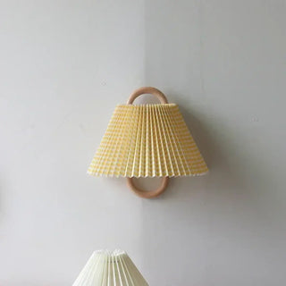 Pleated shade accordion wall lamp – minimalist fabric light