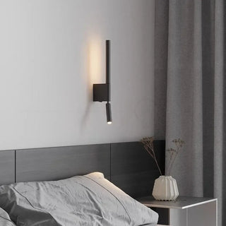 Minimalist LED 5W wall sconce IP65 in black 31cm front view