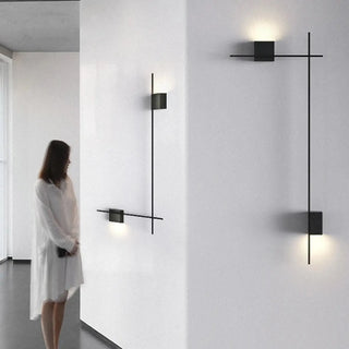 minimalist geometric black wall light 2-light – modern large