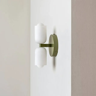 Pink opaline double wall sconce close-up 11x23cm