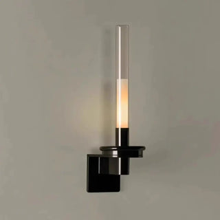 Minimalist candle wall light black – side angle 30cm LED