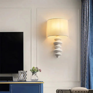 NIK solid wood wall sconce installed warm light
