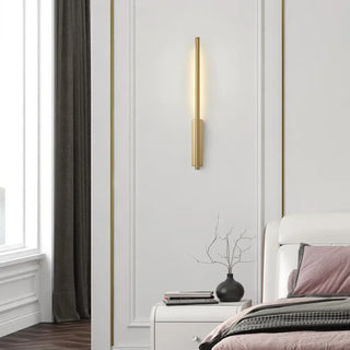 Gold slim wall sconce LED kitchen minimalist 58cm tall