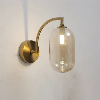 Glass brass wall sconce compact option B 24x20cm gold