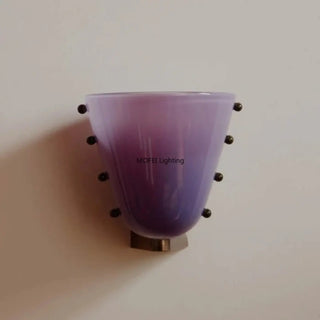 Colored glass wall sconce E27 purple IP65 14x13cm