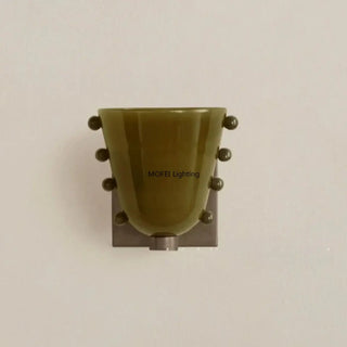 Green glass wall sconce E27 IP65 warm 3000K glow