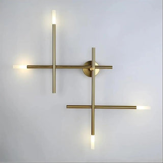 Gold geometric cross wall light – LED 66W dimmable