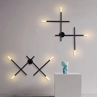 Gold LED cross wall light – dimmable 3000K warm
