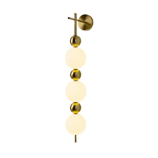 Gold 3-ball art deco wall light LED dimmable side view