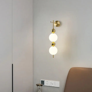 Gold triple ball wall light LED IP65 art deco medium size