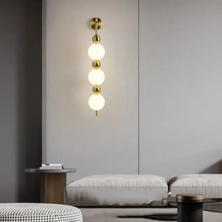 Gold ball wall lamp LED dimmable IP65 art deco detail