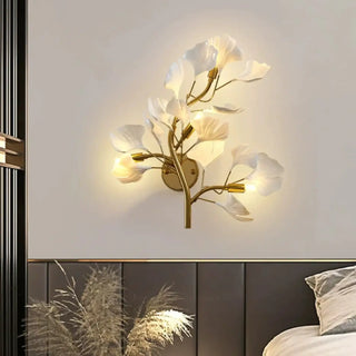 Gold modern wall sconce G9 acrylic metal 50cm height